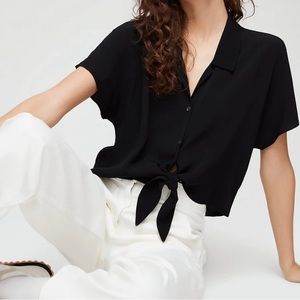 Wilfred Free - The Tie Front Blouse - XXS - Black